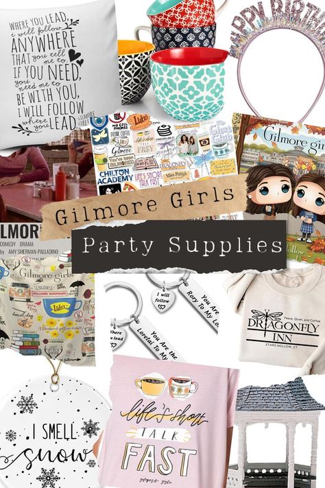 Are you planning a “Gilmore Girls” theme Party and looking for the perfect supplies to make it extra special without spending a fortune? Gilmore Girls Bridal Shower Ideas, Gilmore Girls Party Ideas, Gilmore Girls Birthday Party, Gilmore Girls Birthday, Gilmore Girls Party, Dragonfly Inn, Amy Sherman Palladino, Party Plan, Girl Themes