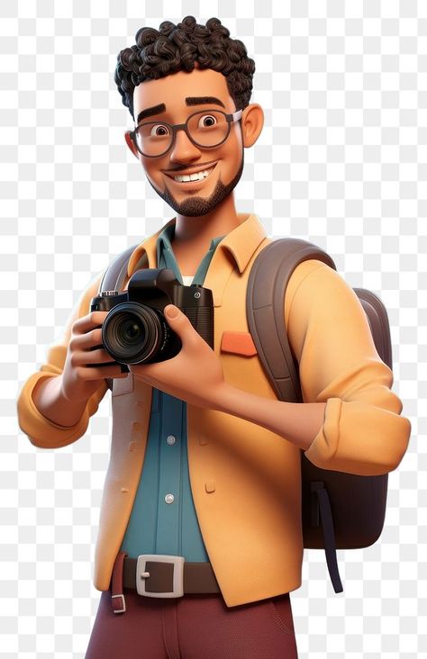 Photographer Character Design, Photographer Cartoon, Photographer With Camera, Png Camera, Camera Portrait, Camera Png, Camera Cartoon, Animation Camera, Graphic Design Jobs