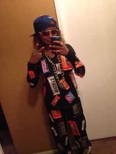 Coolest Candy "Wrapper" Costume | Candy Wrappers, Clown Costumes ... Candy Rapper Costume, Teen Costumes For Halloween, Funny Halloween Pictures, Teen Halloween Costumes, Rapper Costume, Boys Halloween Costumes Diy, Punny Costumes, Candy Costume, Punny Halloween Costumes