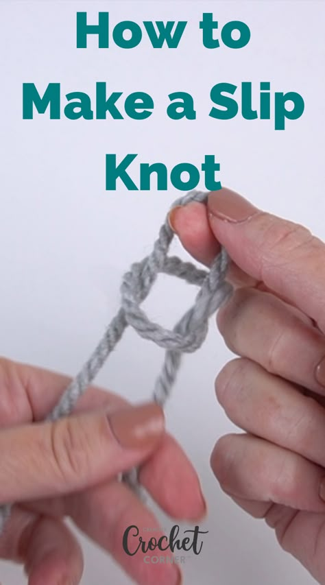 Making a slip knot is the first step to starting most crochet projects. The slip knot is created and then the rest of the stitches are created (typically chain stitches) and you’re ready to begin crocheting. In this video, Mary Beth Temple demonstrates how to create a simple slip knot. How To Crochet Slip Knot, How Do You Make A Slip Knot, How To Create A Slip Knot, How To Slip Knot Crochet, Crochet Slip Not, How To Crochet For Beginners Slip Knot, Slip Not Crochet, How To Tie A Slip Knot Crochet, Crochet Starting Knot