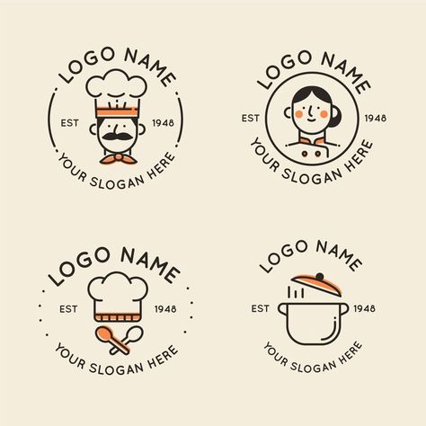 Kitchen Logo Design Ideas, Logo Food Design, Food Logo Design Ideas, Catering Logo, Food Logos, Baking Logo Design, Free Business Logo, Food Logo Design Inspiration, Chef Logo