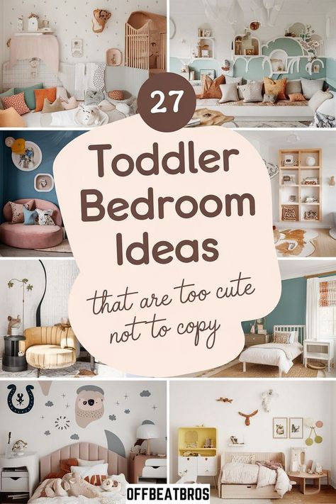 Designing a toddler bedroom can be overwhelming, but it doesn't have to be! Find playful and stylish ideas to create the perfect toddler room effortlessly. Pin this now for your next room refresh! Little Toddler Girl Bedroom Decor, Twin Toddler Room Ideas, Toddler Bedroom Wall Ideas, Toddler Gender Neutral Bedroom, Room Ideas For Shared Rooms, Twin Toddler Bedroom Ideas, Toddler Bed And Crib Shared Room, Toddler Girl Small Bedroom Ideas, Toddler Shared Bedroom Boy And Girl