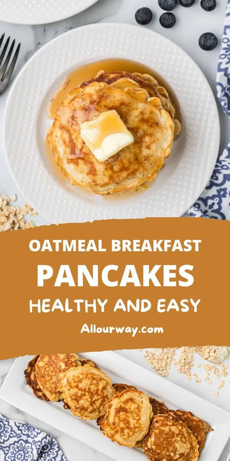 These oatmeal pancakes are the ultimate breakfast crowd-pleaser! Fluffy, delicious, and packed with wholesome oats, they will have your whole family begging for seconds. Quick Oats Pancakes, Pancake Recipe With Oats, Rolled Oat Pancakes, Easy Oatmeal Pancakes Healthy, Pancake Oatmeal Recipe, Oatmeal Pancakes Easy 3 Ingredients, Pancakes With Oatmeal, Fluffy Oatmeal Pancakes, Biggest Loser Pancakes