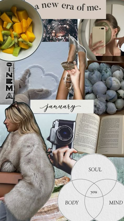 January mood board #january #refresh #moodboard #blue January Moodboard, January Vision Board, January Mood Board, January Inspiration, Mood Board Collage, Moodboard Blue, January Mood, January Challenge, Journal Ideas Templates