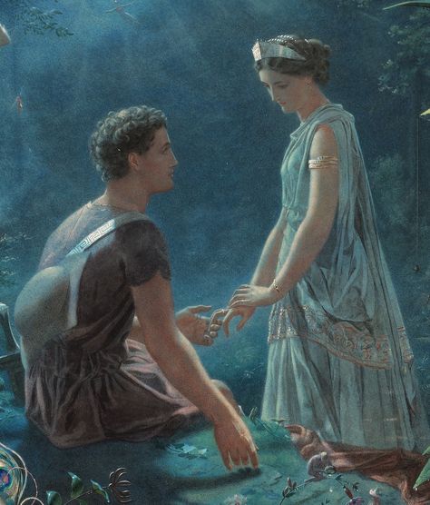 Hermia And Lysander, Midsummer Night's Dream Characters, Romanticism Paintings, Midnight Summer Dream, Shakespeare Characters, Midnight Summer, Dream Illustration, Midsummer Dream, A Midsummer Night's Dream