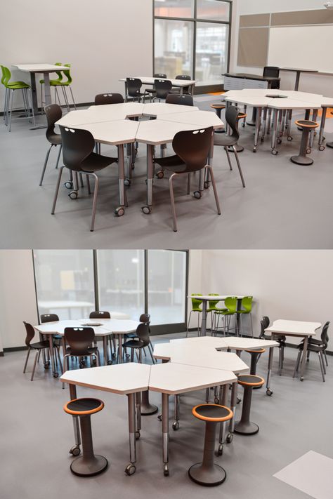 Tutoring Space Design, Classroom Modern Design, Smart Classroom Design, Modern Classroom Furniture, Active Learning Classroom Design, Furniture For Classroom, Modern School Design Interiors, Learning Spaces Design, Flexible Classroom Design