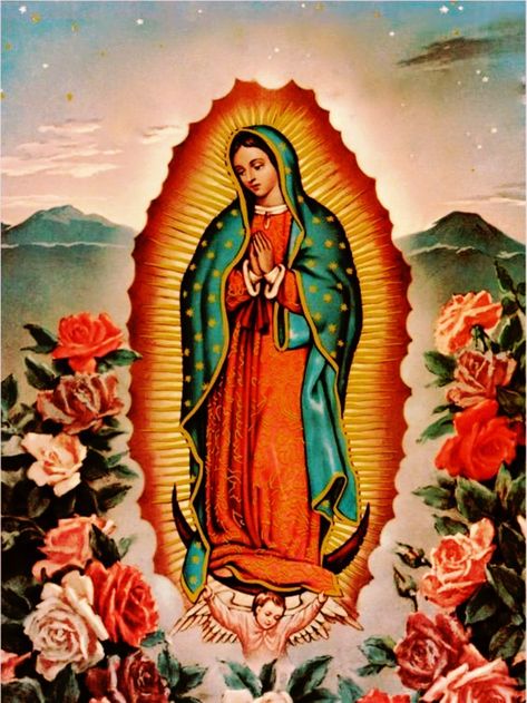 Guadalupe Wallpaper, Virgin Mary Picture, Holy Art, Virgin Mary Art, Canvas Wall Art Living Room, Virgin Of Guadalupe, Modern Oil Painting, Angel Art, Blessed Mother