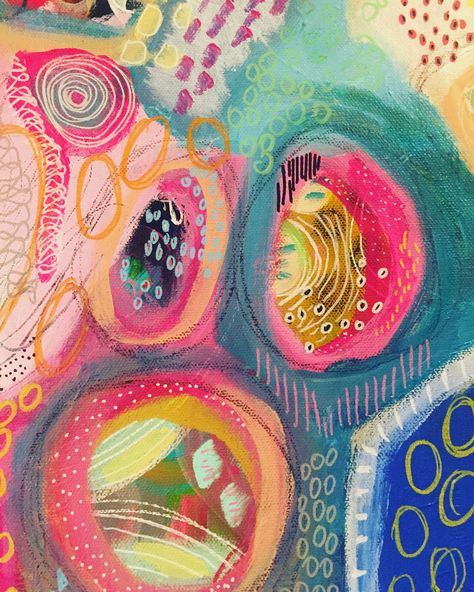 Lisa Baker Art Doodle Colorful, Circles Art, Arte Doodle, Mixed Art, Soyut Sanat Tabloları, Abstract Art Inspiration, Arte Inspo, Colorful Paintings, Art Abstrait