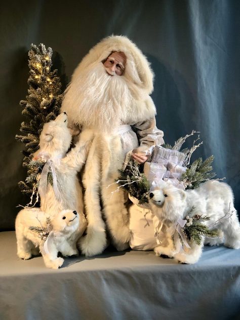 Magical Country Christmas| Small Santa | Stone Soup Santa Woodland Santa, Woodland Christmas Decor, Old World Santa, Baby Polar Bears, Stone Soup, Grizzly Bears, Holiday Greenery, Oh Happy Day, Brown Suede Boots