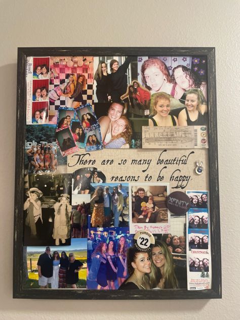 Collage Ideas With Pictures, Picture Collage Gift Boyfriend, Photos Present Ideas, Friend Board With Pictures, Best Friend Picture Collage Gift, Photo Collage Ideas Handmade, Photos Collage Ideas Gift, Diy Picture Frame Collage Ideas, Photo Collage Aesthetic Ideas