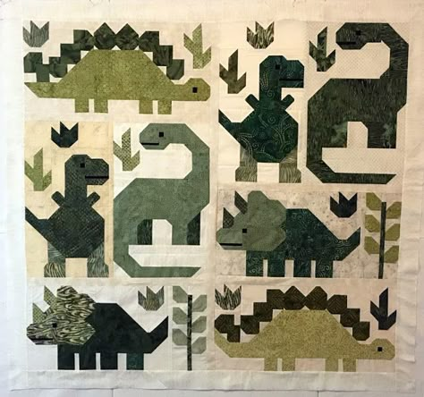 Dinosaur Fabric Pattern, Quilt Piecing Patterns, Complex Quilt Patterns, Dinosaur Quilt Ideas, Quilting Squares Ideas, Stuffed Dinosaur Pattern Free, Dinosaur Quilts For Boys, Mushroom Quilt Block, Dinosaur Quilt Pattern Free Printable