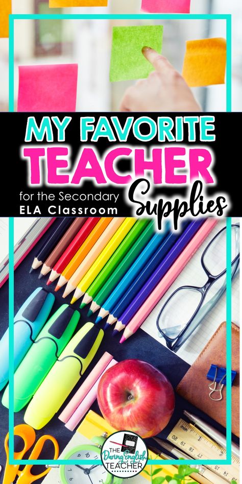 From classroom decor to supplies for teaching ELA, here's a look at my favorite teacher supplies. #teacher #teaching #classroom #classroomdecor Desk Must Haves, Free School Supplies, High School English Classroom, Teaching High School English, My Favourite Teacher, Classroom Culture, English Language Arts High School, Secondary Ela, Ela Classroom