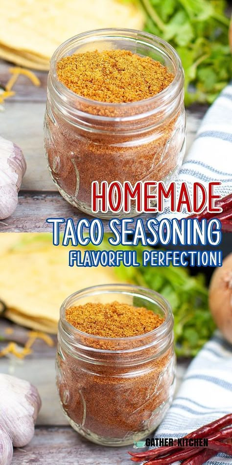 Master the art of homemade taco seasoning with this simple and delicious recipe. Perfect for seasoning mixes, ground beef, or any Mexican dish, this taco spice mix is a must-have in your kitchen. Say goodbye to store-bought packets and hello to fresh, yummy food every time. Taco Seasoning Natashas Kitchen, Best Taco Seasoning Homemade, Taco Spice Mix Recipes, Taco Seasoning Packet Recipe, Taco Spice Recipe, Mexican Taco Seasoning Recipe, Authentic Mexican Taco Seasoning, Homemade Taco Seasoning Easy, Taco Seasoning For 1 Lb