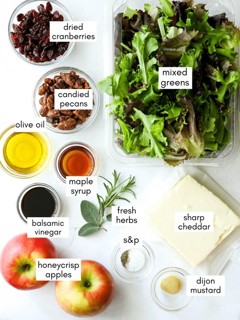 Fall Salad Apple, Fall Salad Dressing Recipes, Salad Recipes Apple Walnut, Thanksgiving Arugula Salad, Pecan Apple Salad, Autumnal Salad, Apple Cranberry Spinach Salad With Balsamic Vinaigrette, Apple Balsamic Dressing, Salad With Nuts Recipes