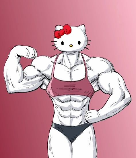 𝙷𝚎𝚕𝚕𝚘 𝙺𝚒𝚝𝚝𝚢 𝚋𝚞𝚝 𝙱𝚄𝙵𝙵 Hello Kitty Gym, Gym Icon, Images Hello Kitty, Emoji Backgrounds, Hello Kitty Images, Hello Kitty Characters, Hello Kit, Kitty Drawing, Hello Kitty Drawing