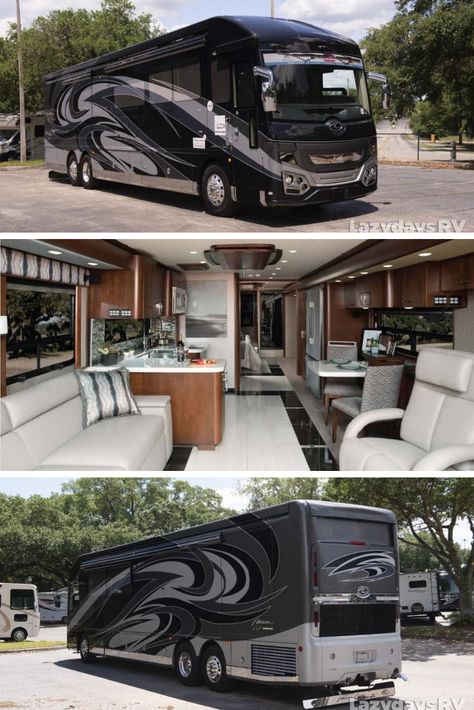 Motor Homes For Sale, Luxury Rv Living, Travel Trailer Living, Fifth Wheel Campers, Bed Design Ideas, Luxury Motorhomes, Rv Homes, Class A Motorhomes, Luxury Rv