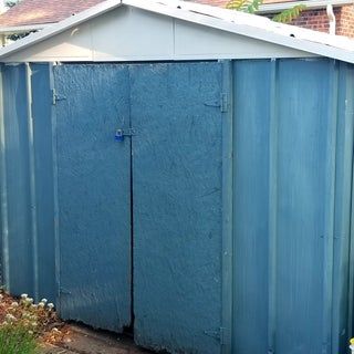 Upgrade an OLD Metal Shed Exterior : 8 Steps (with Pictures) - Instructables Tin Shed Makeover, Metal Shed Makeover, Garden Shed Exterior Ideas, Shed Exterior, Shed Exterior Ideas, Shed Windows, Shed Makeover, Tin Shed, Rusty Garden