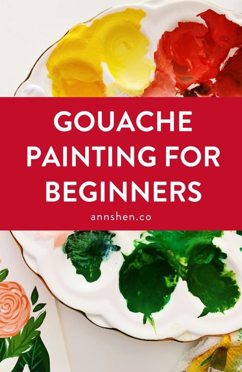 This is the ultimate guide to gouache for beginners. Many people are interested in gouache painting, but aren't sure where to start. This post is full of gouache inspiration, gouache tips for beginners, gouache painting ideas for beginners, gouache drawing ideas, and an overall gouache how to guide. Learn the benefits of gouache art, and how you can incorporate gouache painting, lettering, doodles, and illustrations into your artwork. Gouache Art For Beginners, Gouache Painting Techniques, Gauche Painting, Gouache Tutorial, Gouache Color, Art For Beginners, Illustration Techniques, Painting For Beginners, Watercolor Graphic