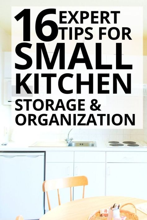 16 Expert Tips for Small Kitchen Storage and Organization Organize A Small Kitchen, Diy Kitchen Hacks, Kitchen Decor Hacks, Small Kitchen Decoration, Upcycled Kitchen, Kitchen Storage Hacks, Small Kitchen Organization, Small Kitchen Storage, Diy Kitchen Renovation