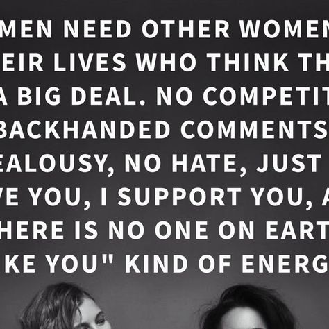 Ashley Carnahan on Instagram: "⭐️ Tag your bestie below and make sure to follow @its.just_me_ashley  for more inspiring content.⭐️

Women need other women in their lives who think they are a big deal. No competition, no backhanded comments, no jealousy, no hate, just “I love you, I support you, and there is no one on Earth like you” kind of energy.

#womensupportingwomen #womenentrepreneurs #positivevibes #positivity #womenempowerment #growth #mindset #explore #relatable #explorepage #entrepreneurlife #instagram #instagramers #sayings #quotes #quotestagram #quotesaboutlife #quotesforwomen

@its.just_me_ashley 
@its.just_me_ashley 
@its.just_me_ashley" Making A Big Deal Out Of Nothing Quotes, Backhanded Comments, Nothing Quotes, No Jealousy, No Competition, I Support You, Women Supporting Women, Other Woman, Big Deal