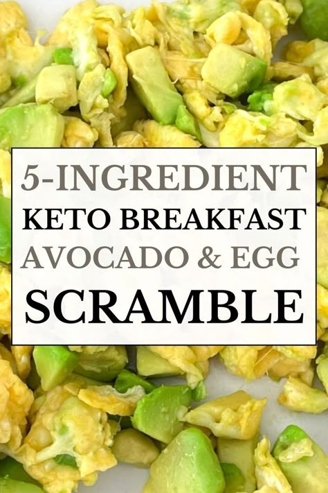 Crazy good lazy keto breakfast recipe - avocado scrambled eggs! 2 grams of carbs only. Fast Vegetarian Recipes, Lazy Keto Breakfast, Low Carb High Protein Foods, Avocado Scrambled Eggs, Egg Fast Recipes, Cheap Easy Healthy Meals, Simple Keto Breakfast, Avocado Egg Recipes, Easy Keto Breakfast Recipes