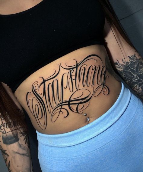 Tattoos Feminine, Tattoos Quote, Tattoos Fine Line, Tattoos Abstract, Tattoos Floral, American Traditional Tattoos, Stomach Tattoos Women, Portrait Tattoos, Tattoo Lettering Styles