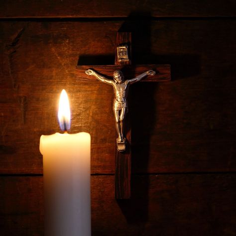 Crucifix with Candle / © Konstantin Kirillov / #123RF. #CatholicPriestMedia #Catholic_Priest #SacredArtandImages #PrayTogether Things Photography, Cross Jesus, Catholic Priest, Rosary Catholic, A Cross, Roman Catholic, Jesus Christ, Rome, Jesus