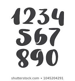 123 Number Fonts Handwritten, Aesthetic Numbers Fonts, Hand Lettering Numbers, Cute Number Fonts, Font For Numbers, Number Lettering, Calligraphy Numbers, Cute Numbers, Numbers Lettering