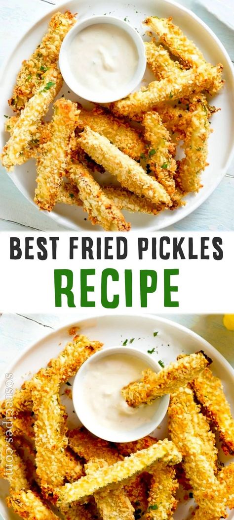 I personally believe that breading is the most crucial part of cooking deep-fried pickles, as they need to be crispy on the top. Best Fried Pickles Recipe, Supper For Kids, Easy Deep Fried Pickles, Best Fried Pickles, Crispy Fried Pickles, Pickle Fries, Easy Fried Pickles, Dill Dip Recipes, Fried Dill Pickles