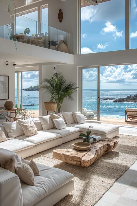 15 Aesthetic Fashionable Coastal Dwelling Room Concepts - Beautiful Harbor- #aesthetic #Coastal #Harbor #Ideas #living #Lovely #Modern #Room Check more at https://howcandothis.com/homedecoration/15-aesthetic-fashionable-coastal-dwelling-room-concepts-beautiful-harbor/ Coastal Concept Interior Design, Greek Coastal Decor, White Couch Living Room Inspiration, Costal House Design, Subtle Coastal Living Room, Modern Beach House Living Room Ideas, Apartment Living Aesthetic, Costal Interior Living Room, Beach Life Aesthetic House