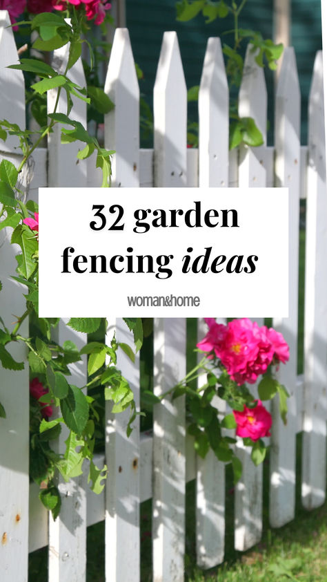 Looking to renovate your garden this year? Why not try out one of these 32 inventive garden fence ideas? Front Yard White Fence, Front Garden Fencing Ideas Uk, Cottage Fencing Ideas, Cottage Garden Fencing Ideas, Natural Fencing Ideas, Cute Garden Fence, Painted Picket Fence, Picket Fence Garden Ideas, Diy Picket Fence Ideas