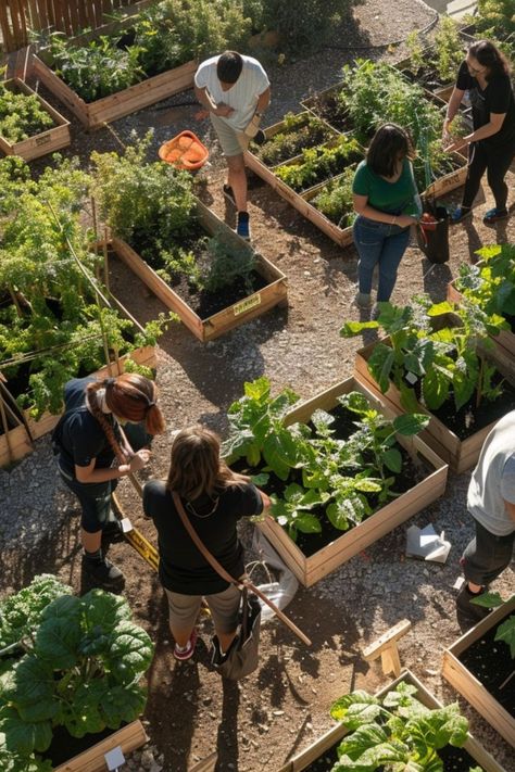 Community Gardening Projects are a rewarding and eco-friendly choice for any neighborhood! 🌱🌿 Built with sustainable practices and community spirit, these gardens blend cooperation with environmental care. Easy to start and bursting with growth, Community Gardening Projects foster connections and promote green living. Engage in this vibrant twist on classic community activities today! 🌻✨ #CommunityGardening #SustainableLiving #EcoFriendlyProjects #GreenCommunity Urban Farming Aesthetic, Community Herb Garden, Helping Community Aesthetic, Community Center Aesthetic, Community Events Aesthetic, Community Garden Aesthetic, Eco Yard, Eco Neighborhood, Community Service Aesthetic