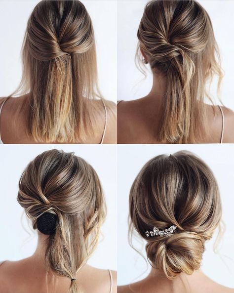 Easy Updo Hairstyles, Wedding Hairstyles Tutorial, Up Dos For Medium Hair, Best Wedding Hairstyles, Prom Long, Hair Prom, Updos For Medium Length Hair, Homecoming Hair Down, Peinados Fáciles Para Cabello Corto