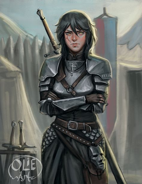 Women Knight Art, Woman In Armor Art, Knight Female Art, Knight Woman Art, Battlemaster Fighter, Woman Knight Art, Dnd Fighter Art, Medieval Woman Art, Female Fighter Dnd