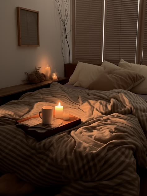 #cozyhome #bedroomdecorideas #bedroomgoals #homedesign #selfcare #moodboard #januarchallenge Bed Brown Aesthetic, Female Bedroom Aesthetic, Cozy Bed Aesthetic Dark, Going To Bed Aesthetic, Comfy Bed Aesthetic Night, Cozy Room Night, Cosy Bed Aesthetic, Cozy Bedroom Aesthetic Dark, Cozy Sleep Aesthetic