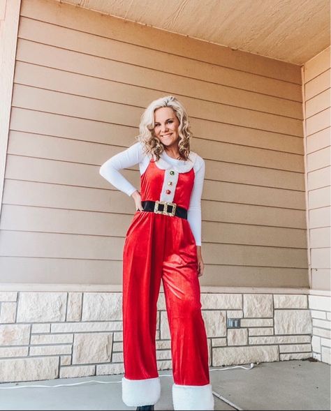 This is one of my favorite Christmas outfits and I got it at Walmart!!! #walmart #santajumpsuit #santaoutfit #christmastime Follow my shop @Bryn_Friend on the @shop.LTK app to shop this post and get my exclusive app-only content! #liketkit #LTKCyberweek #LTKHoliday #LTKSeasonal @shop.ltk https://liketk.it/3Vev9 Santa Outfits For Women Party, Diy Santa Outfit, Santa Day At School Outfit, Women’s Santa Costume, Modern Christmas Outfit, Santa Themed Party Outfit, Ugly Christmas Outfit Ideas, Christmas Pub Crawl Outfit, Christmas Overalls Outfit