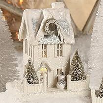 Bethany Lowe Designs, Christmas Village Houses, Glitter Houses, Bethany Lowe, Cardboard House, Putz Houses, Christmas Villages, Holiday Magic, Paper Houses