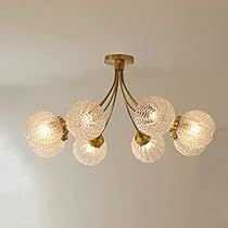 Brushed Brass Light Fixtures, Brass Light Fixtures, Mid Century Modern Ceiling Light, Mid Century Ceiling Light, Chandelier For Bedroom, Flush Chandelier, Gold Light Fixture, Mid Century Ceiling, Brass Light Fixture