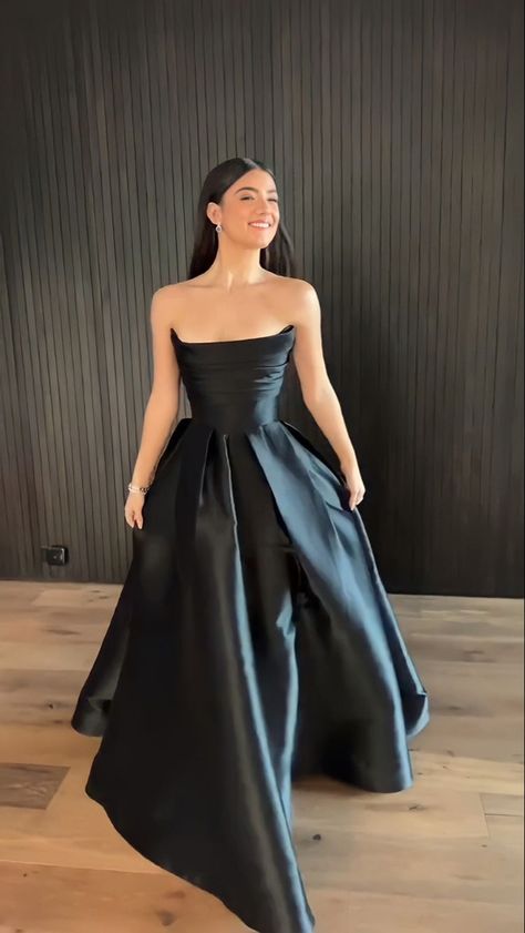 Black Satin Prom Dress, Satin Prom Dresses, Satin Evening Gown, Classy Prom Dresses, Birthday Shoot, Prom Dress Inspiration, Formal Party Dress, فستان سهرة, A Line Prom Dresses