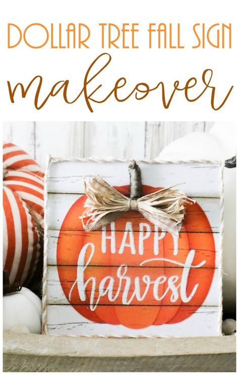 Dollar Tree fall sign makeover Dollar Tree Craft Ideas, Decor Makeover, Tree Sign, Dollar Tree Fall, Halloween Decorations Diy Outdoor, Diy Fall Decor, Tree Signs, Fall Sign, Home Decor Ideas Diy