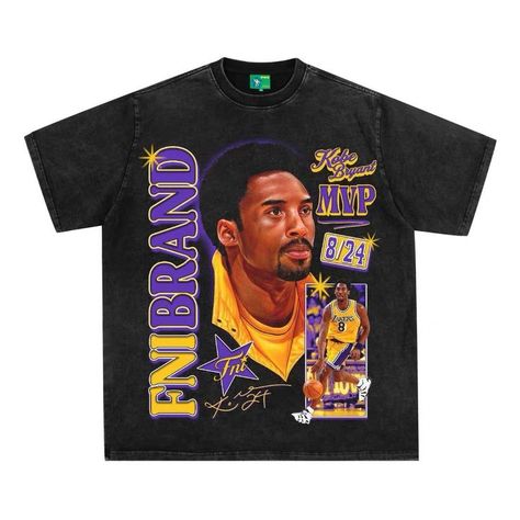 NBA Star Kobe Bryant Vintage Bastketball T-Shirts - Championship Kobe Bryant Vintage, Basketball Shirt Designs, Kobe Bryant 8, Apparel Design Inspiration, Basketball Bag, Nba T Shirts, Nba Shirts, Graphic Design Collection, Nba Stars