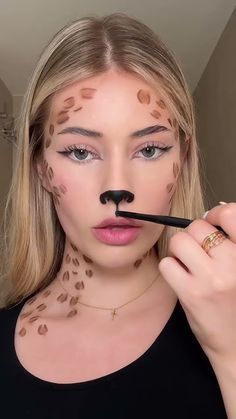 Leopard makeup Tutorial 🐆🖤 #tatianakaer #shorts Leopard Makeup Tutorial, Cheetah Print Makeup, Deer Makeup Tutorial, Cheetah Makeup, Leopard Makeup, Deer Makeup, Makeup Easy, Trending Ideas, Long Hairstyle