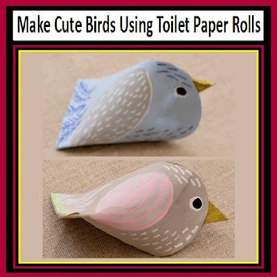 Make Cute Birds Using Toilet Paper Rolls Toilet Paper Birds, Toilet Roll Birds, Toilet Paper Roll Birds, Birds From Toilet Paper Rolls, Toilet Paper Roll Crafts Birds, Bird Toilet Paper Roll Craft, Paper Birds Diy, Toilet Paper Origami, Paper Towel Roll Art