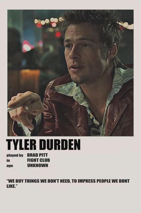 Tyler Durden Poster, Tyler Durden Aesthetic Wallpaper, Tyler Durden And The Narrator, Fightclub Tyler Durden, Tyler Durden Black And White, Fightclub Movie Poster, Tyler Durden, Polaroid Posters, Marvel Posters