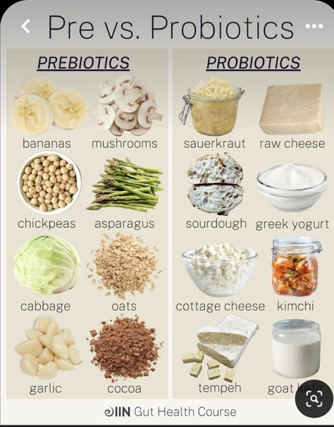 Healthy Probiotics, Gut Health Recipes, Resep Diet, Prebiotics And Probiotics, Probiotic Foods, Different Foods, Makanan Diet, Food Info, Healing Food