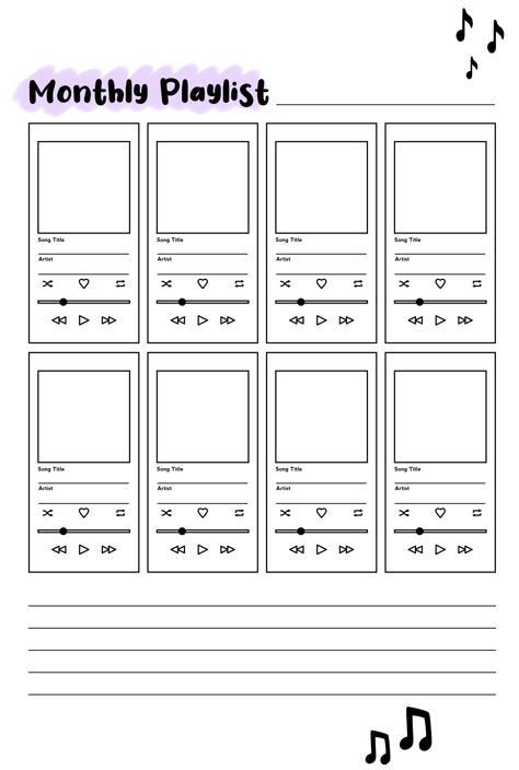 Planner Schedule Template, Self Care Template Aesthetic, Monthly Playlist Template, Ipad Journaling Template, Mood Tracker Goodnotes Template, Digital Bujo Template, Good Notes Ipad Templates, Aesthetic Journal Template, Journal Templates Layout