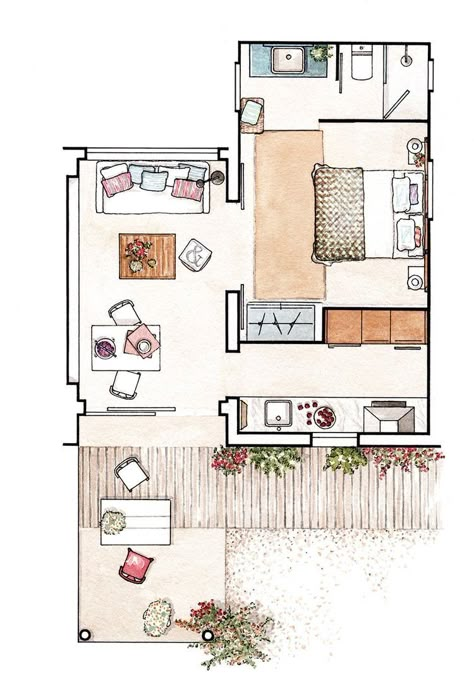 Floor Plan Sketch, Interior Design Renderings, Interior Design Plan, Architecture Drawing Plan, Interior Architecture Drawing, Interior Design Drawings, Interior Design Presentation, Interior Design Sketches, Architecture Design Sketch