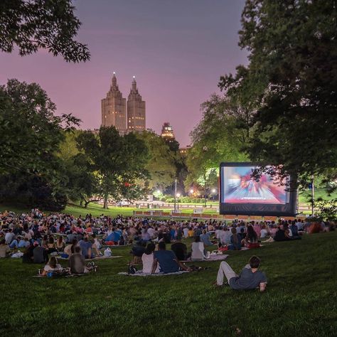 Movie Night In The Park, Park Movie Night, Central Park Night, New York Movies, Central Park At Night, Presentation Aesthetic, Movie Night Aesthetic, English Presentation, Hockey Boy