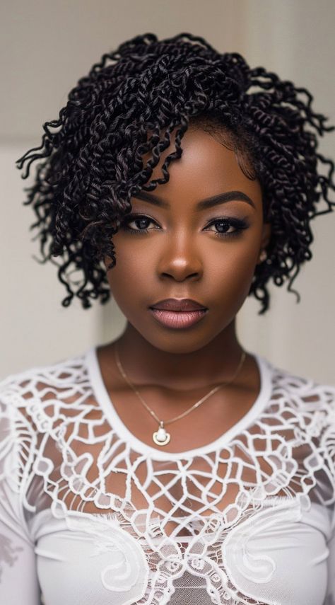 Short Hairstyle Twist, Crocheted Hair Styles For Black Women, Short Wavy Crochet Hairstyles, Crochet Hairstyles For Black Women Short, Yanky Twists Crochet Hairstyles, Crochet Braid Patterns Hair, Bob Crochet Hairstyles, Flexi Rod Hairstyles For Black Women, Crotchet Braids Pattern Hair