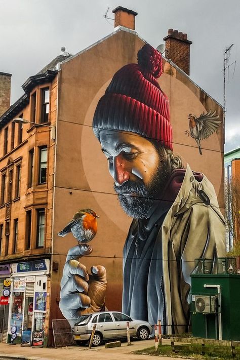 Discover Glasgow's Street Artists and their Best Murals - Smug, St. Mungo | The Travel Tester - Self-Development through travel Street Mural, Urban Street Art, Best Street Art, Amazing Street Art, 3d Street Art, Graffiti Murals, Street Graffiti, Murals Street Art, Graffiti Artist